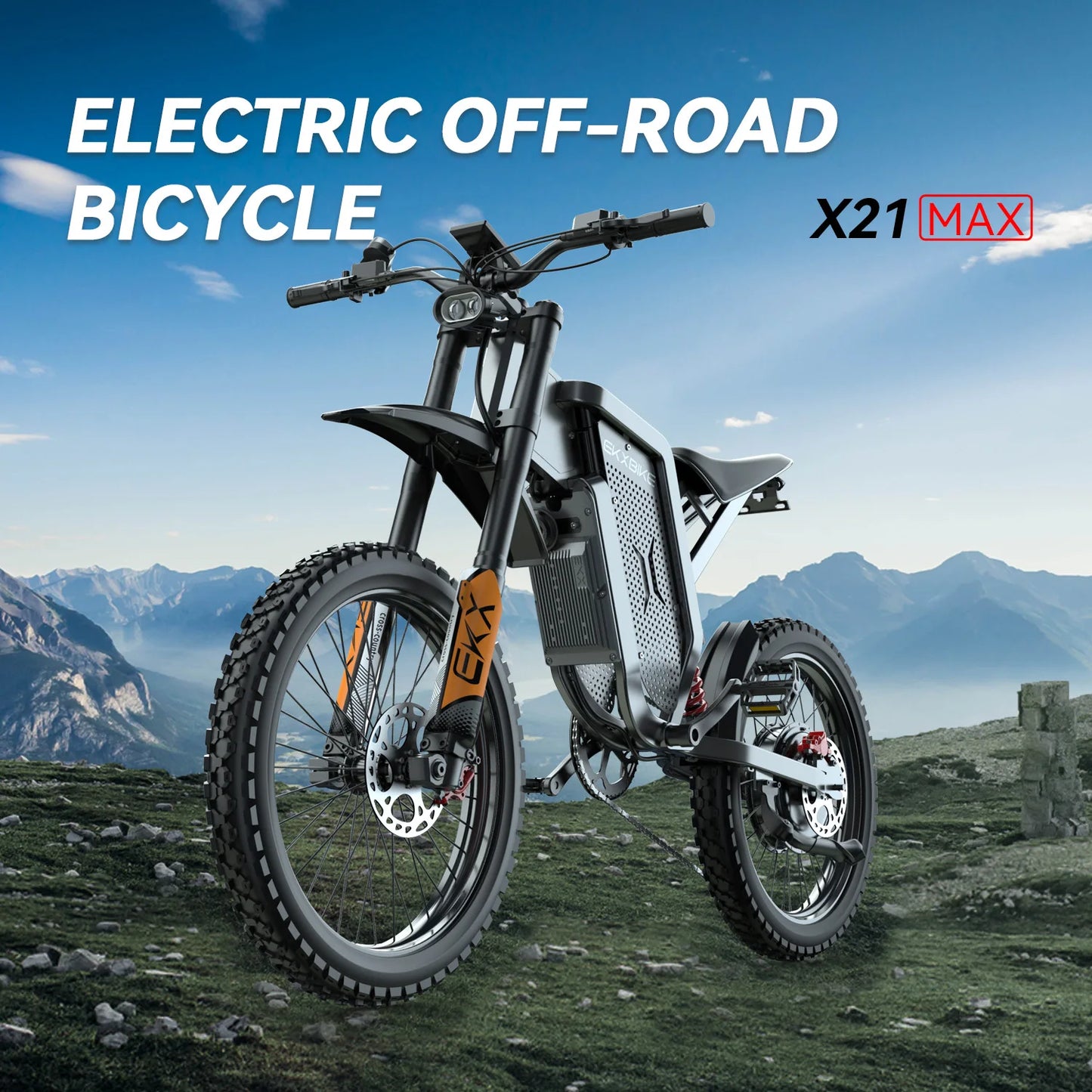 EKX X21 Max Electric Motorcycles Peak 6000W Brushless Gearless Motors 60V30AH Lithium Battery Speed 85Kmh Adult Off Road Ebike