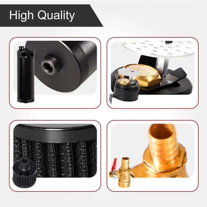 Universal 750ML Oil Catch Can Kit Oil Separator Large Baffled Reservoir Tank New