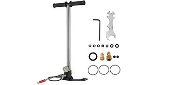 SucceBuy 3 Stage PCP Pump + Pressure Gauge 4500PSI Tire Kayak Ball Inflatable Air Gun Filling Stirrup High Pressure Hand Pump