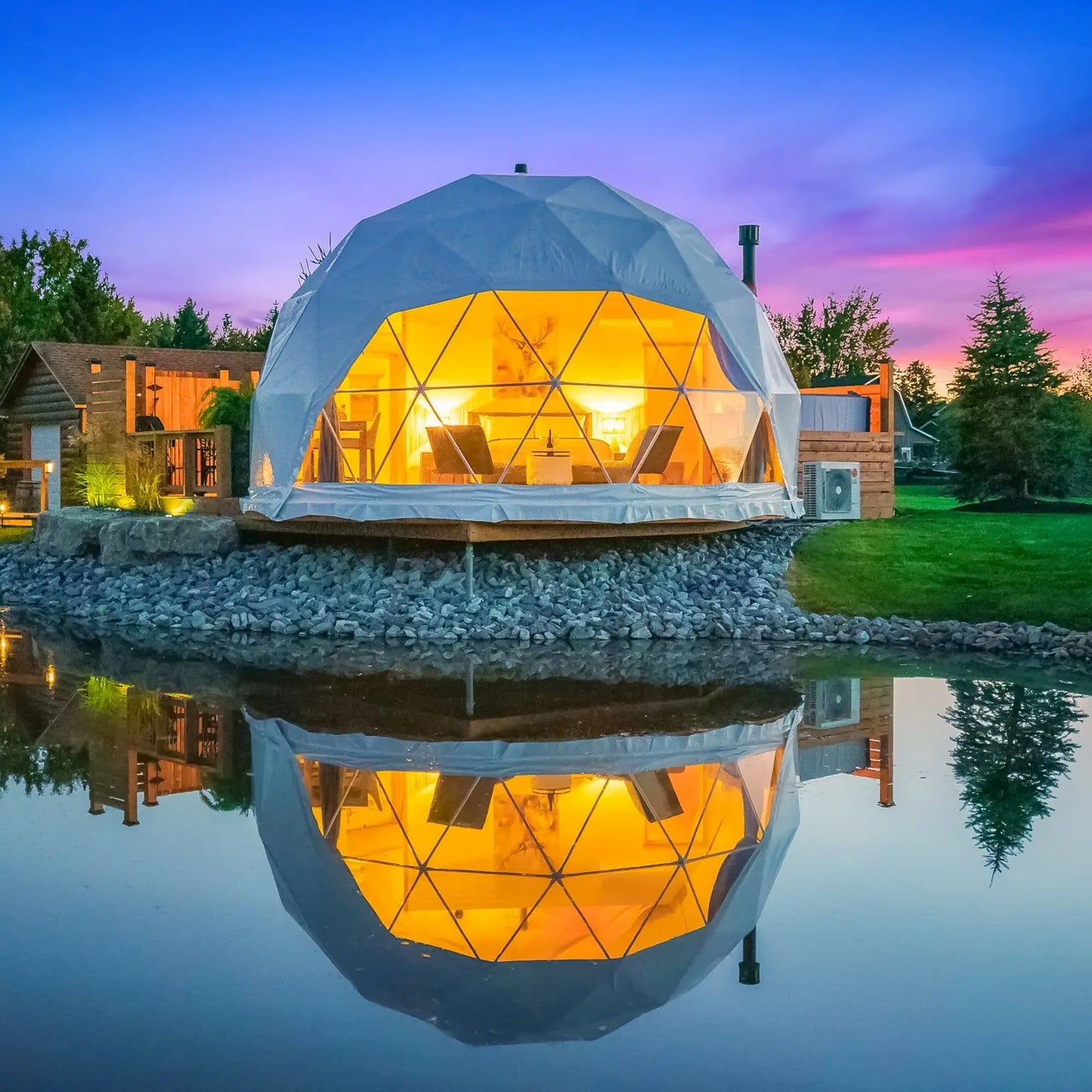 Source Factory Transparent Geodesic Luxury Dome Hotel Tents Resort  Glamping Dome Half Domos Pvc Geodesic Dome for Camping Tents