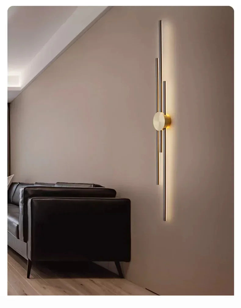 LED Modern Long Wall Lamp Living Room  Dining Room Loft Wall Mounted Sconce Decoration Bedroom Bedside Light Staircase Fixture