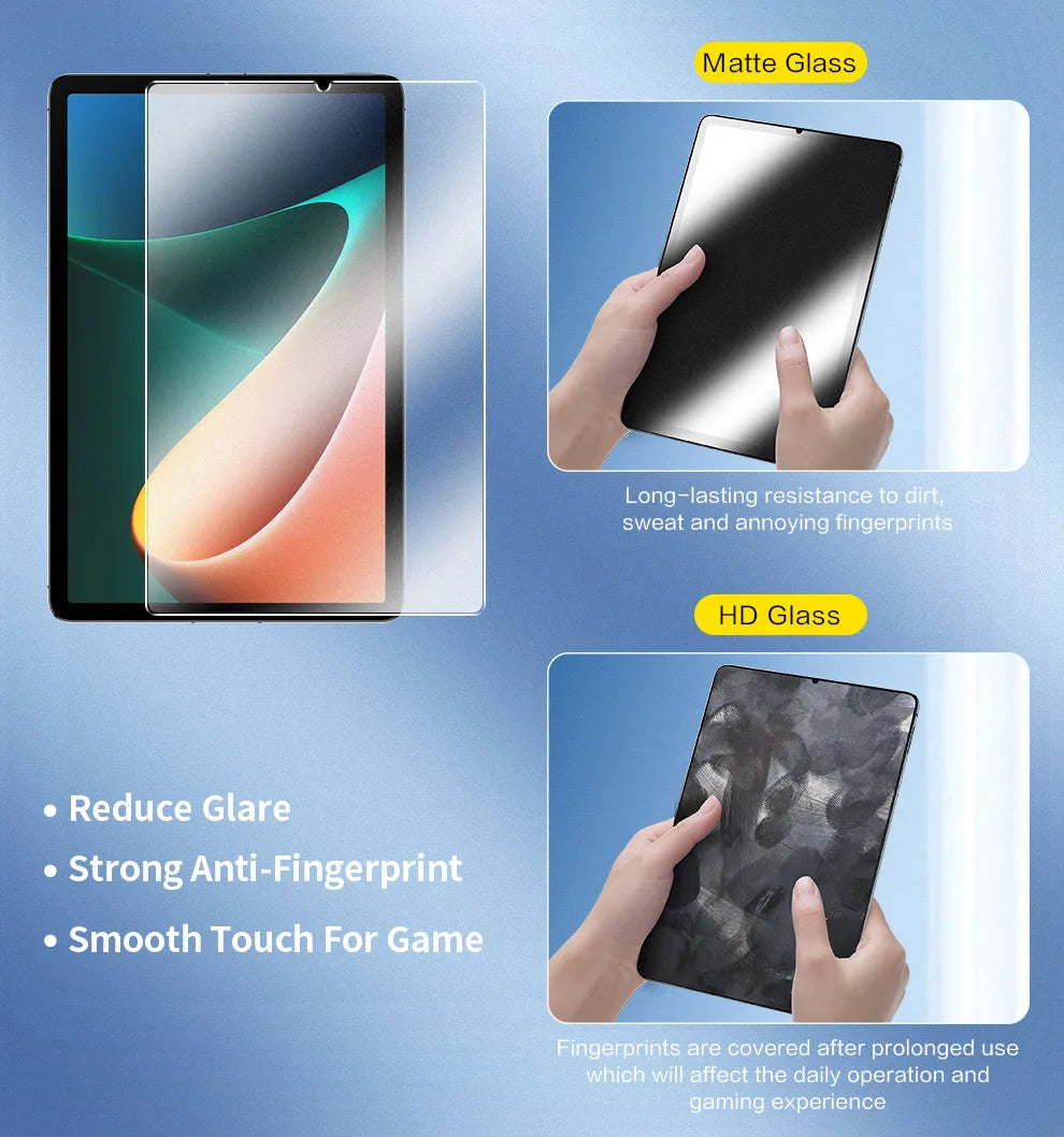 SmartDevil Tempered Glass for Xiaomi Mi Pad 6 11 inch Pad 5 5Pro 12.4 inch Tablet 9H Screen Protector HD Anti Blue Ray with Tool