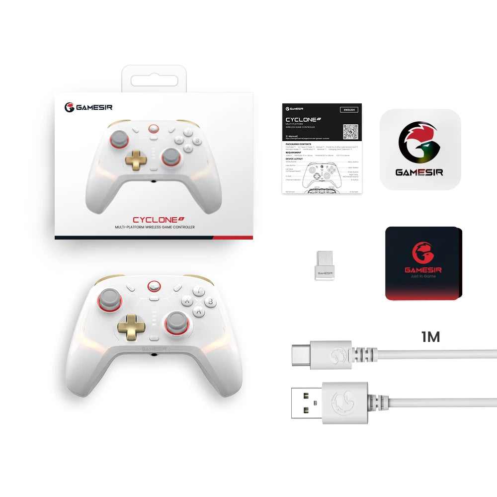 New Gamesir Cyclone 2 Wireless Controller with  Hall effect Controller for PC Steam Switch ios Andrioid Optional base
