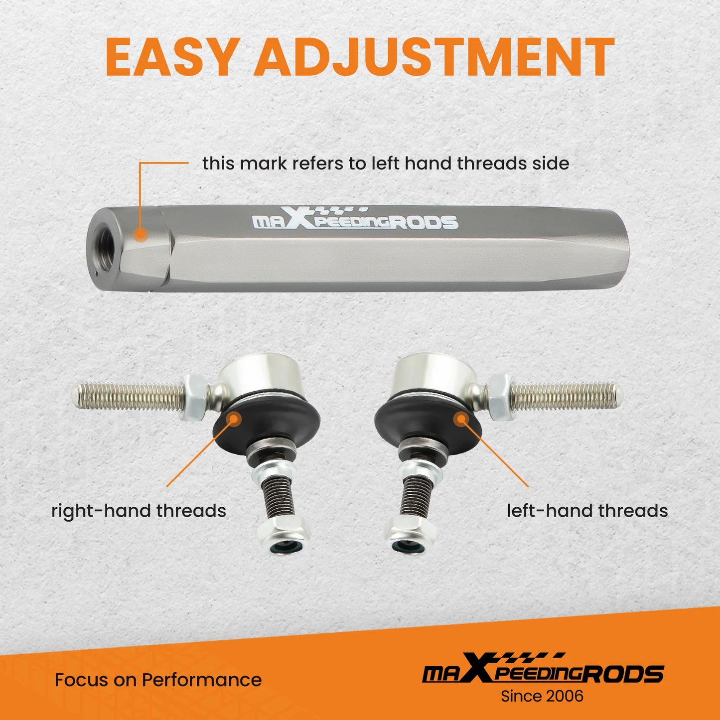 Front Adjustable Sway Bar End Links Universal 180-230mm M10 stud w/12MM Washer 10mm Bolt with 12mm Spacer Washer