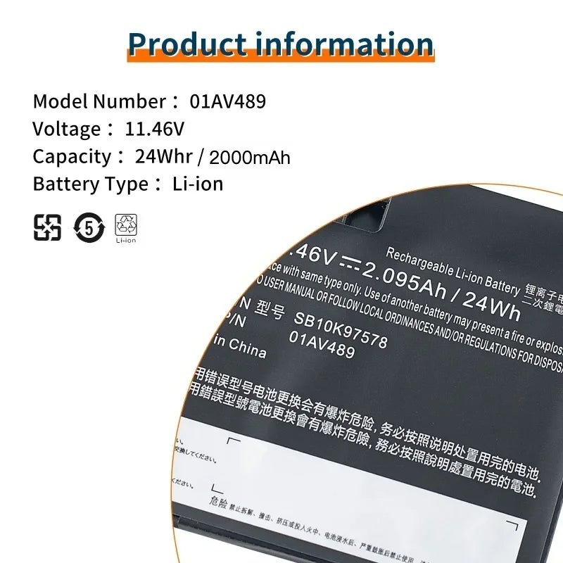 New 01AV420 01AV419 01AV421 01AV489 SB10K97577 Laptop Battery For Lenovo ThinkPad T470 T480 A475 A285 Series