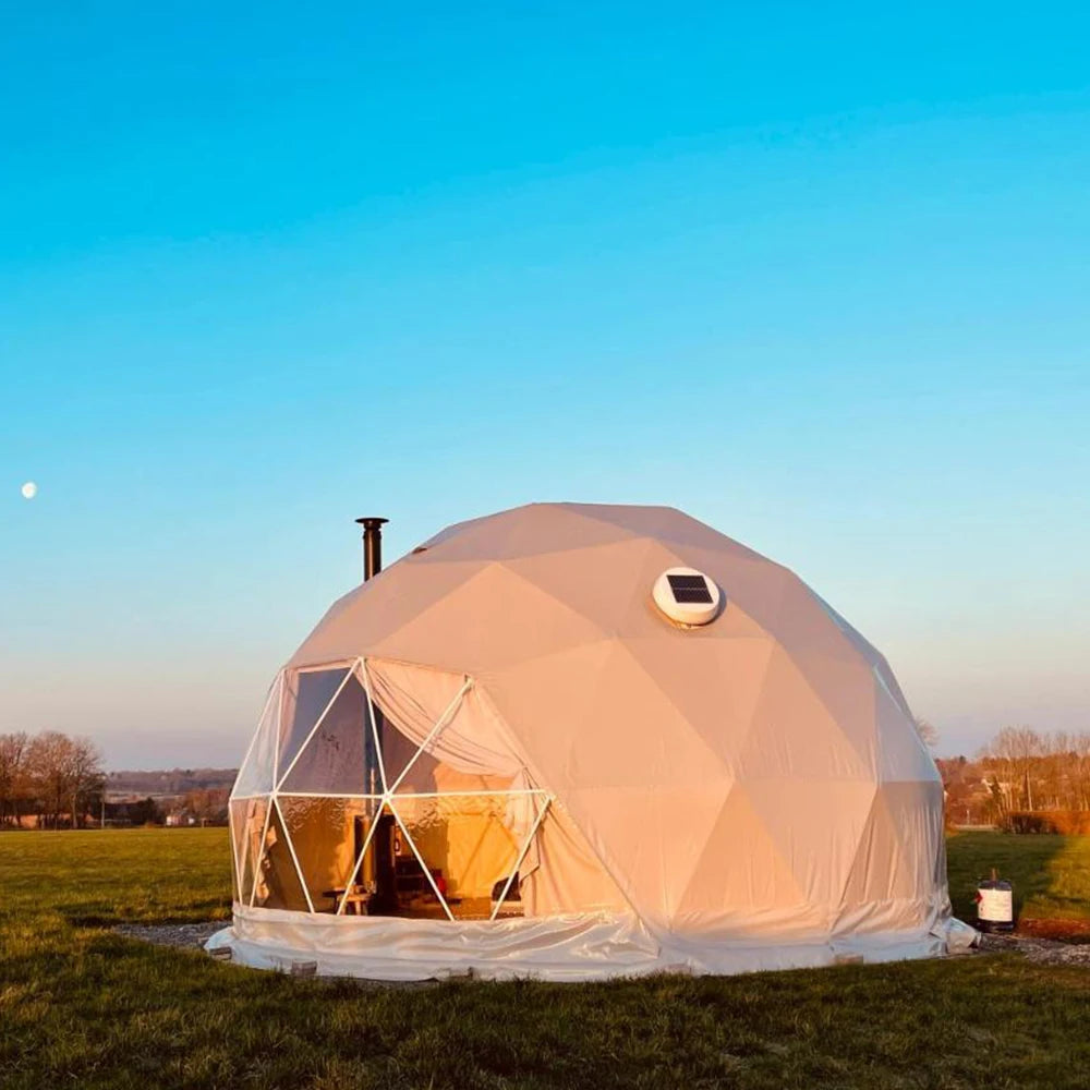 Factory  Stock Luxury Geodesic Dome Tent 6M Durability Geodesic Dome PVC Tent Hotel Factory Tent For Glamping Resort Commercial
