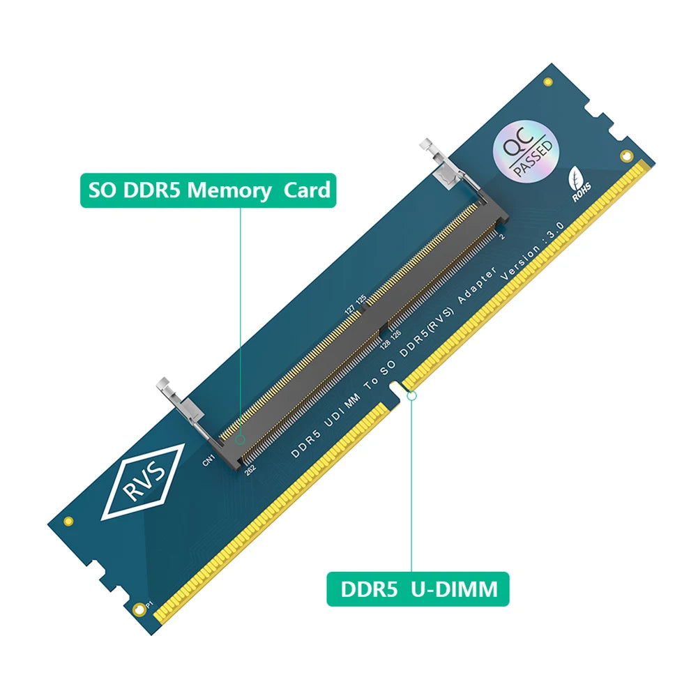 Laptop SO DDR5 RAM To Desktop DDR5 U-DIMM Adapter Overcurrent Protection Memory Card Converter DDR5 Memory RAM Adapter Card