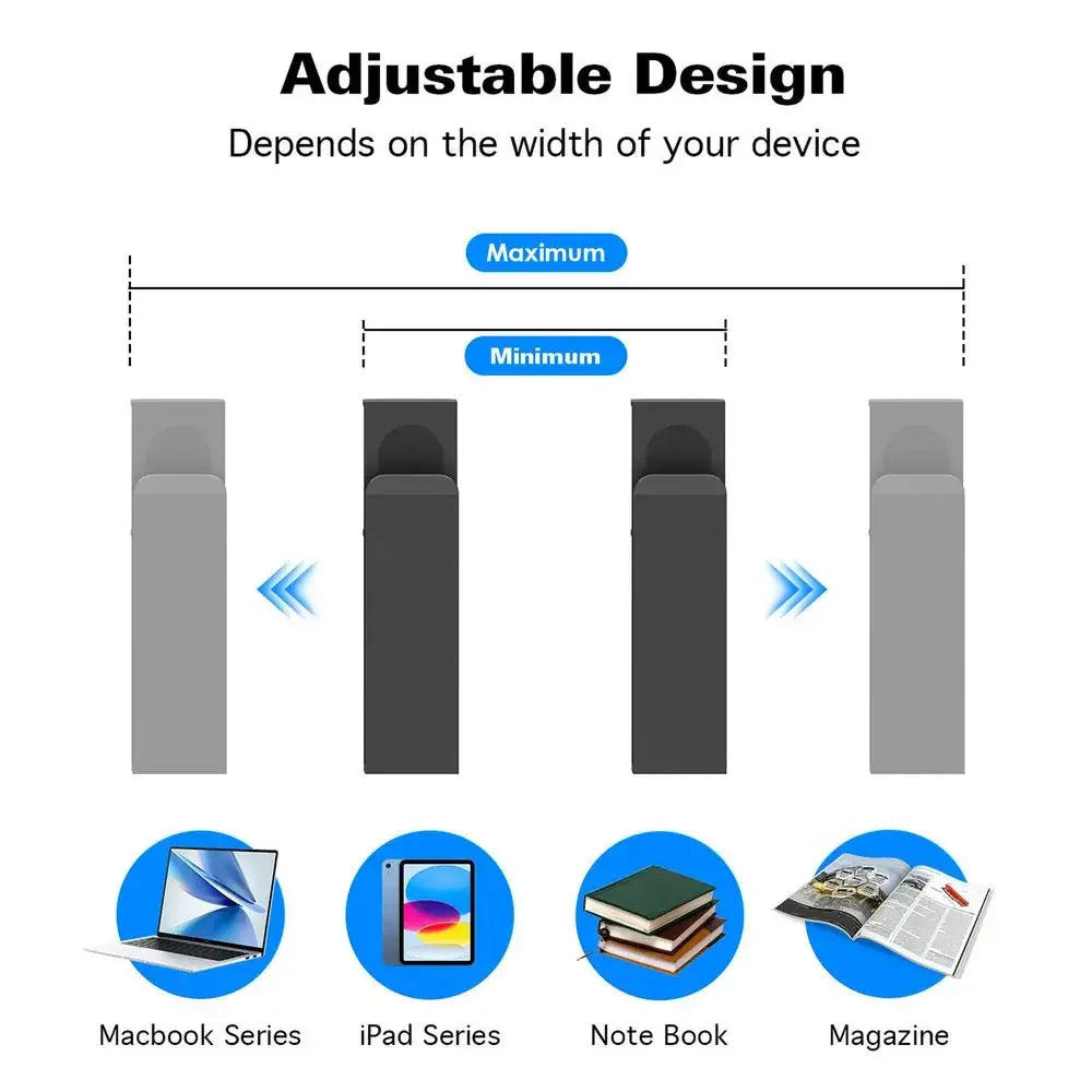 Desk Side Storage No Drill Laptop Desk Mount Clamp on Shelf Hangable Desk Organizer Laptop Holder for Home Office Files