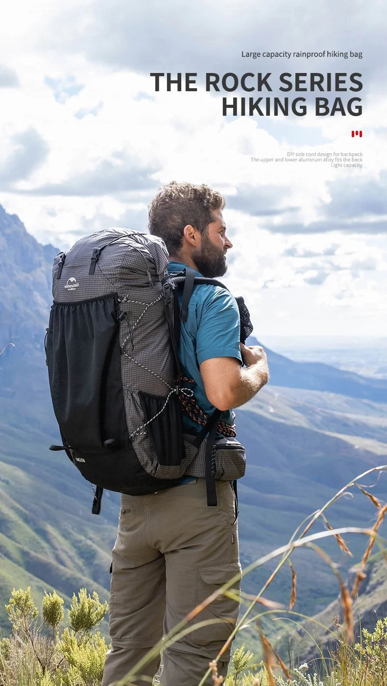 Naturehike Rock Series Camping Backpack 60 + 5L Large Capacity Travel Outdoor Bags 40 + 5L Ultralight Waterproof Hiking Backpack