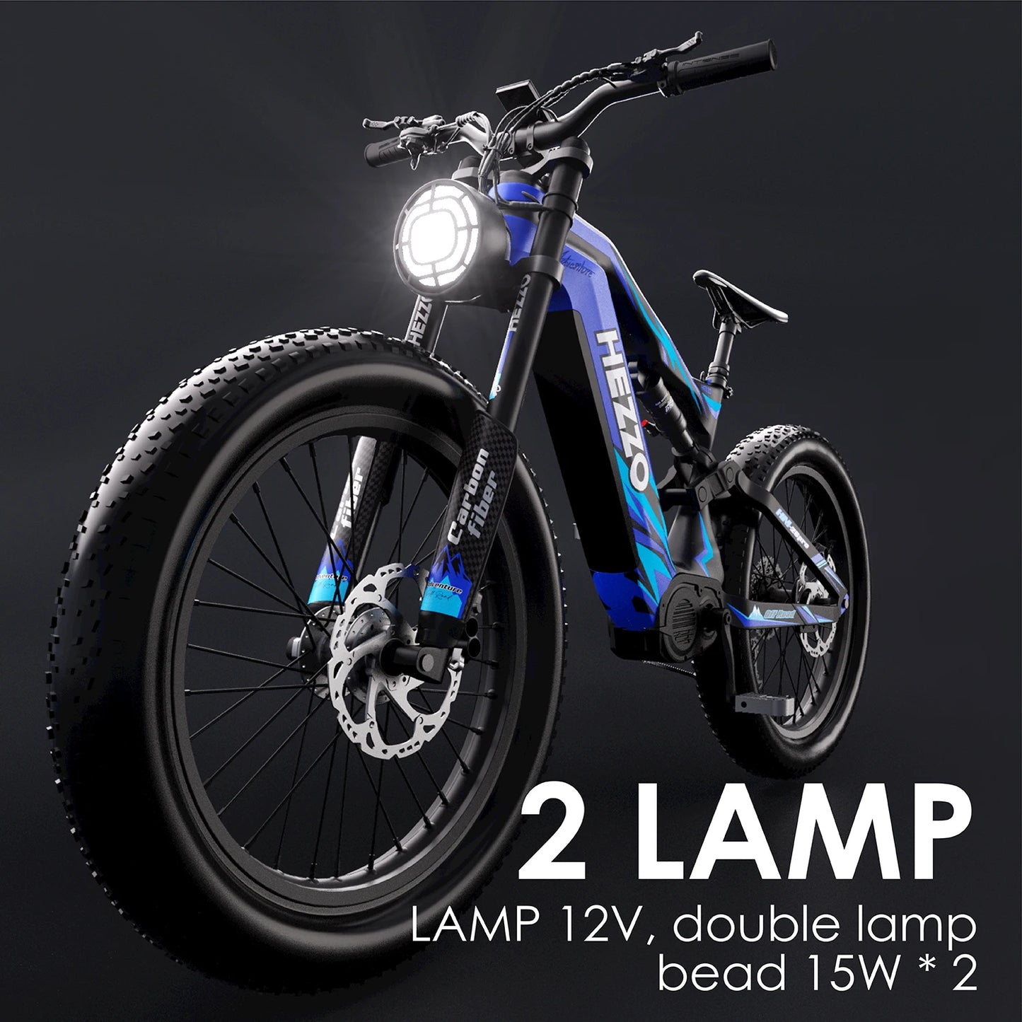 HEZZO K9 Electric Bike 1000W motor 52V 21Ah battery160N.m E bike Oil brakes with power-off protection off-road Electric bike