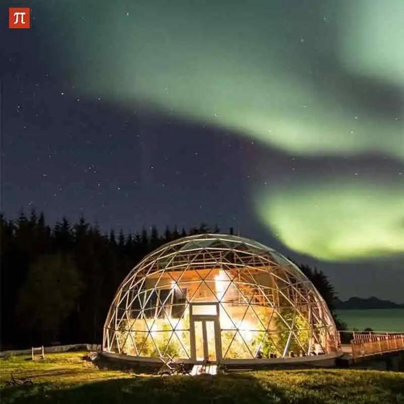 Source Factory Transparent Geodesic Luxury Dome Hotel Tents Resort  Glamping Dome Half Domos Pvc Geodesic Dome for Camping Tents