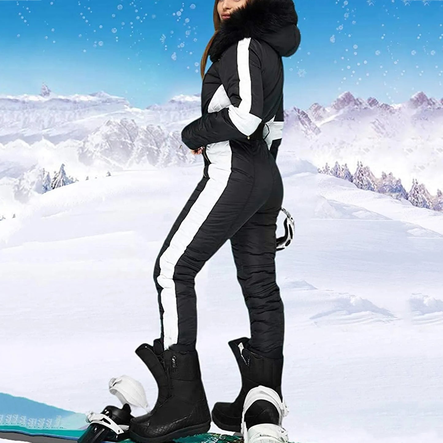 Women's Winter Outdoor Sports Jacket Jumpsuit Outdoor Removable Sports Zipper Ski Snow Overcoat Women Winter Down Coat Chaquetas