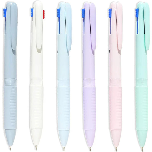 Multi-color ballpoint pen 0.5, 4-in-1 color pen fine points, Ballpoint pen Gift Pen Planner Diary, various inks, 6 counts