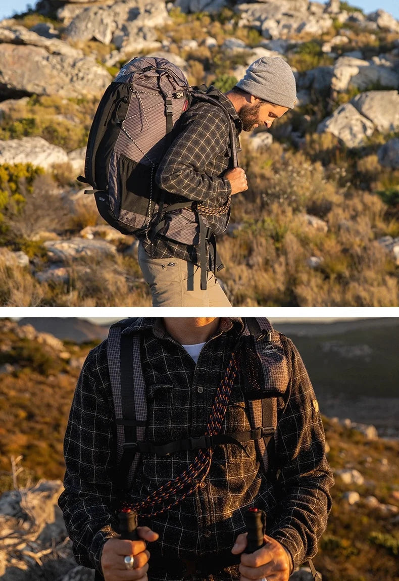 Naturehike Rock Series Camping Backpack 60 + 5L Large Capacity Travel Outdoor Bags 40 + 5L Ultralight Waterproof Hiking Backpack
