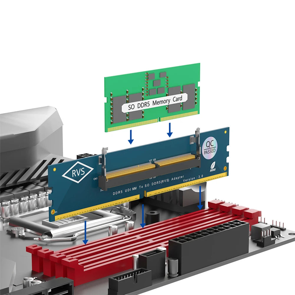 Laptop SO DDR5 RAM To Desktop DDR5 U-DIMM Adapter Overcurrent Protection Memory Card Converter DDR5 Memory RAM Adapter Card