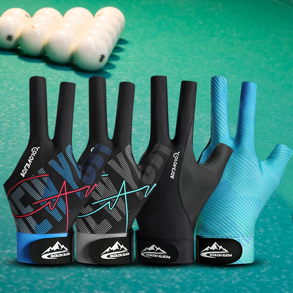 Billiards Glove Left Hand Anti-Slip 3 Finger Snooker Billiard Glove Adjustable Snooker Pool Gloves for Men Billiard Accessories