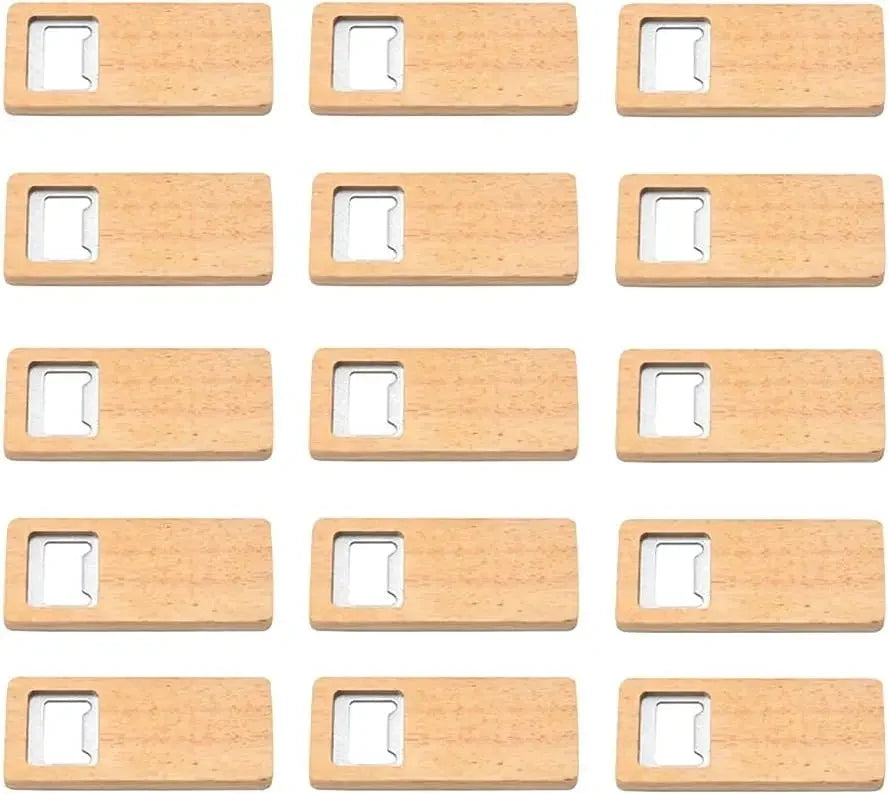 10-50PCS Wood Beer Bottle Opener with Wooden Handle Corkscrew Steel Square Openers Bar Kitchen Wedding Party Gift DIY Crafts