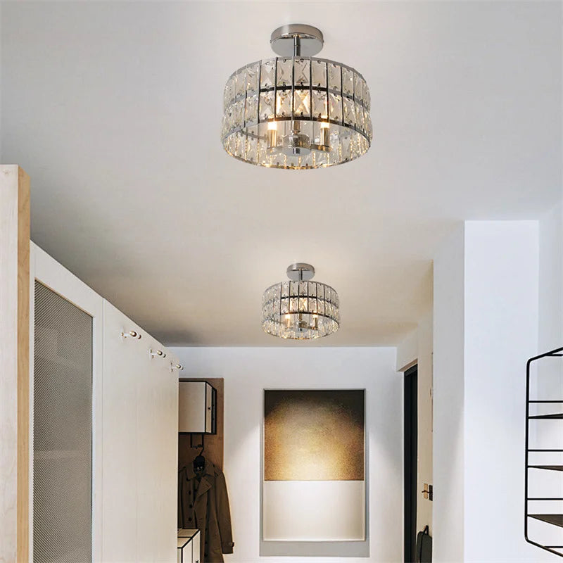 K9 Crystal Dining Table Pendant Lamp Bedroom Hanging Lamp Retro Luxury Style Suitable For Kitchen Plafon Ceiling Chandelier