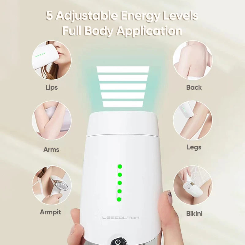 Lescolton IPL hair removal machine special lamp for rejuvenation with two heads for skin enhancement and hair removal.