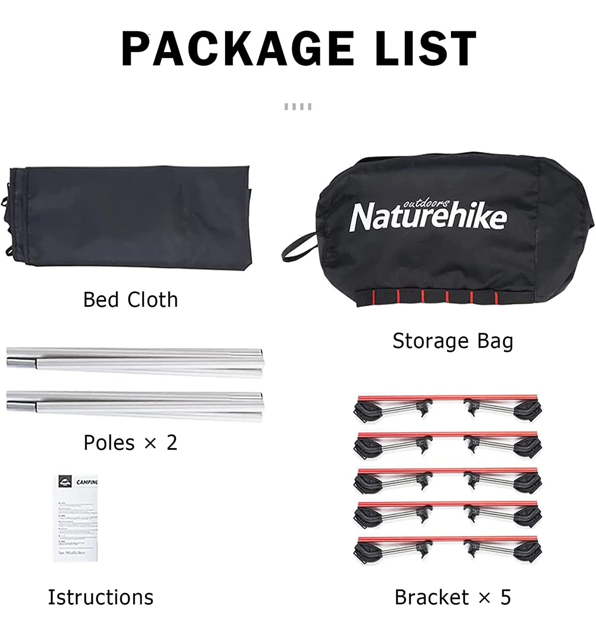 Naturehike Xjc05 Folding Bed Compact Ultralight Camping Bed Fishing Beach Travel Bed Outdoor Sleeping Cots Portable Camping Cot