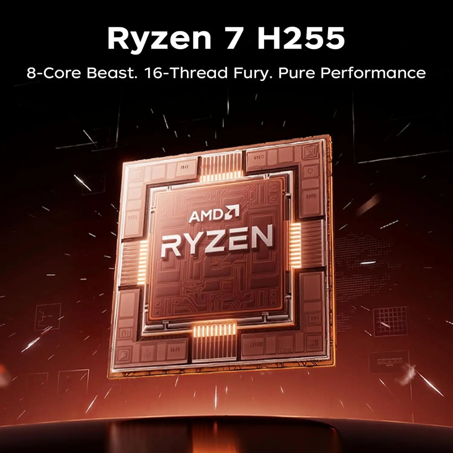 16" Laptop FHD Long Battery Life  AMD Ryzen 7 H255 Up to 4.9GHz Fast 16GB DDR5 512GB SSD Upgradable Win11 Pro for Gaming Busines