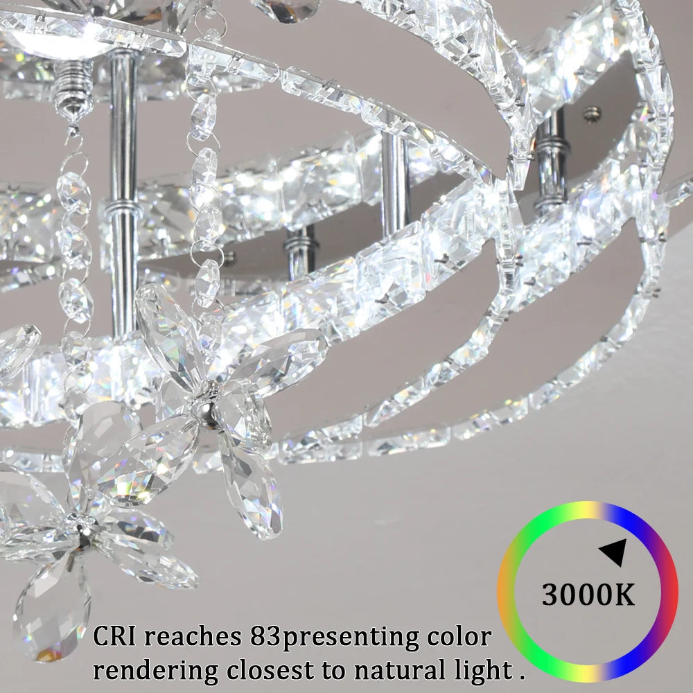 VETRULUS Luxury K9 Crystal Chandelier Modern Ceiling Lamp Led Living Dining Room Decor Pendant Light Dimmable Lustre Home