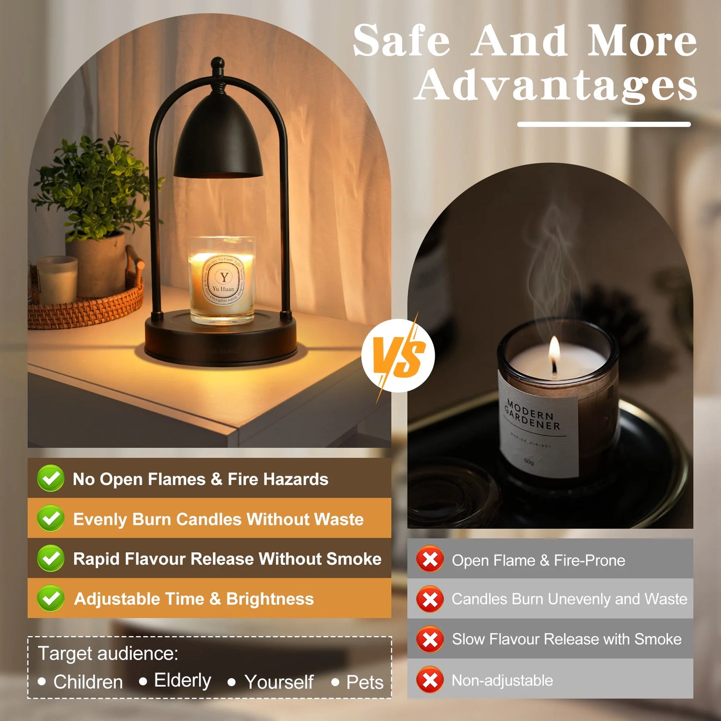 Candle Heating Lamp With Adjustable Height Electric Candle Heating Light with Timer Suitable For Scented Large Cans Of Candles