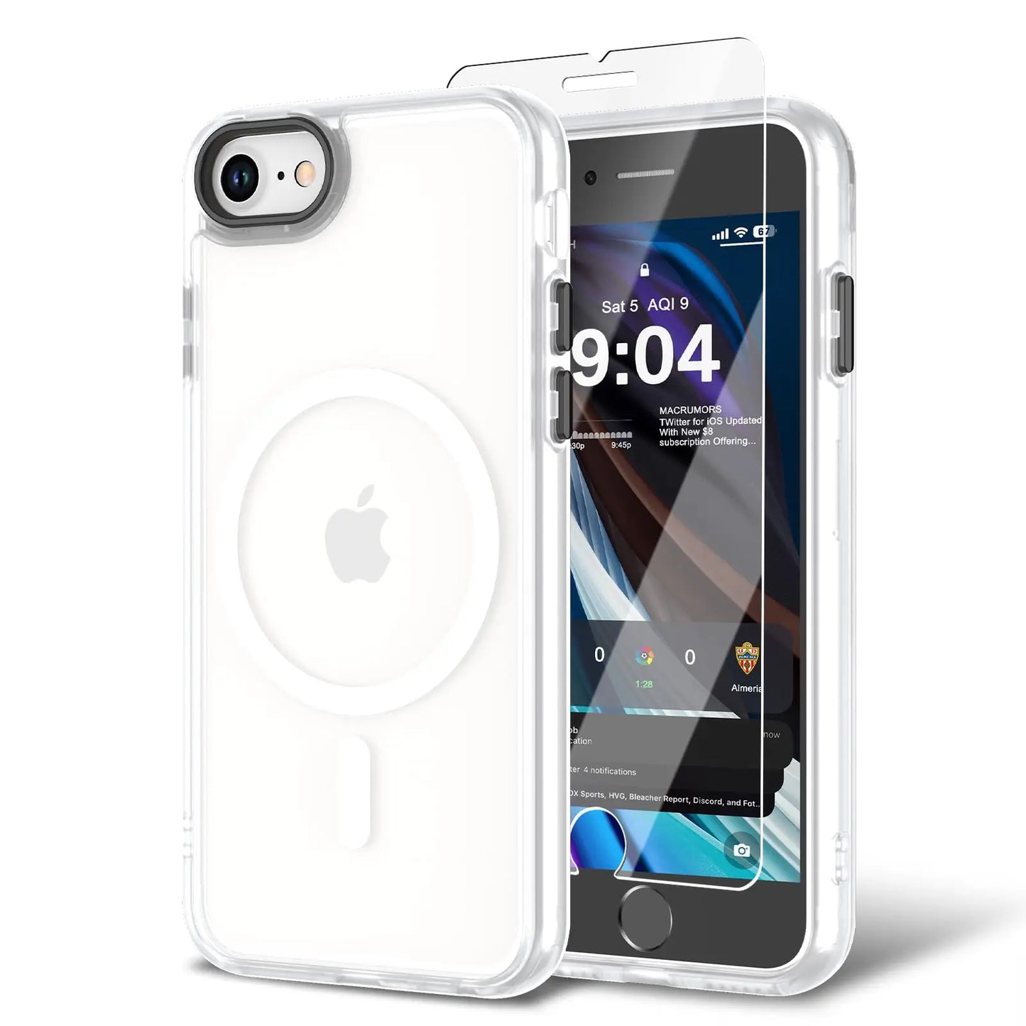 for iPhone 16E/iPhone 17E Case with Screen Protector, [Compatible with Magsafe] Ultra Slim Translucent Matte Shockproof Protecti