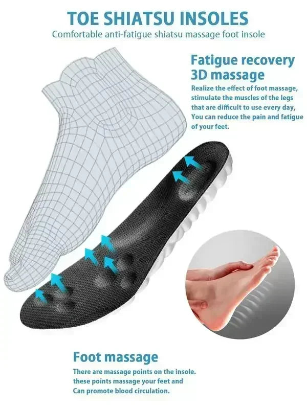 4D Cloud Air Cushion Insoles: Memory Foam Comfort + Acupressure Massage, Sweat-Absorbent Design