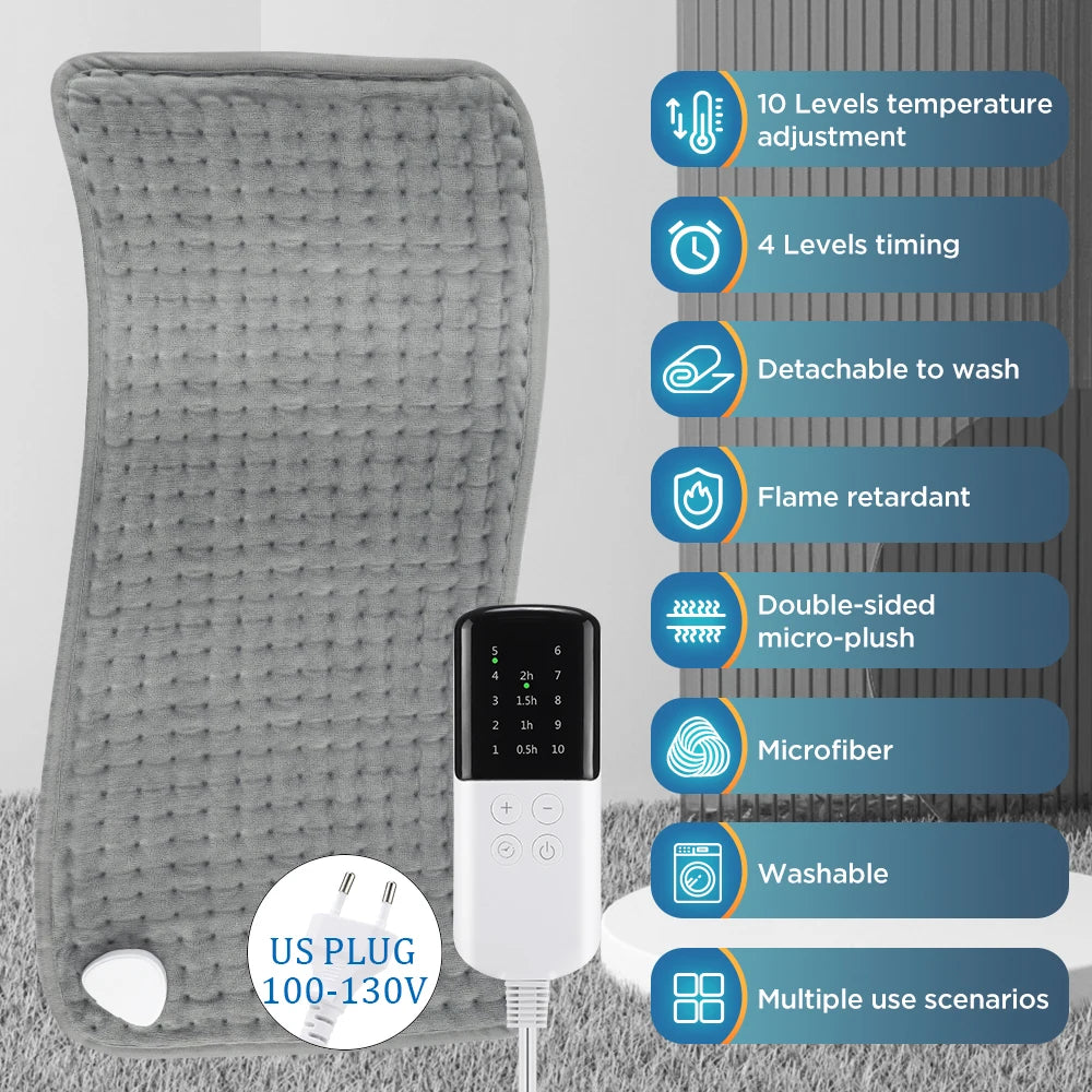 Heating Foot Massager Infrared Therapy Back and Neck Massage Mat Electric Blanket Natural Jade Stone Thermal Cushion Pain Relief