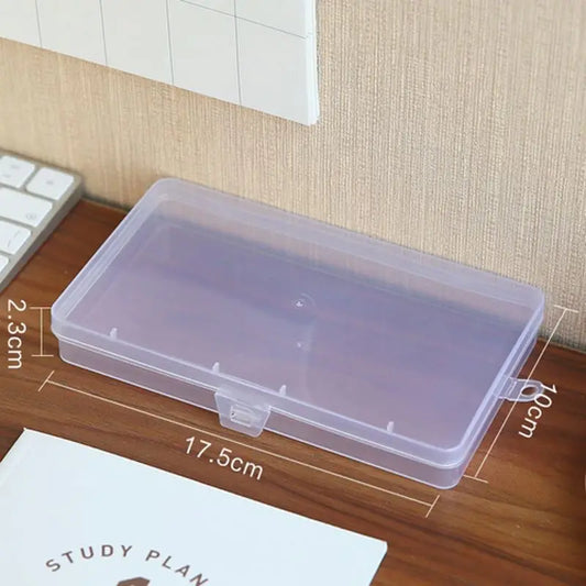 Large-Size Clear Plastic Desk Organizer: Transparent Storage Box with Sorting Function for Student Stationery
