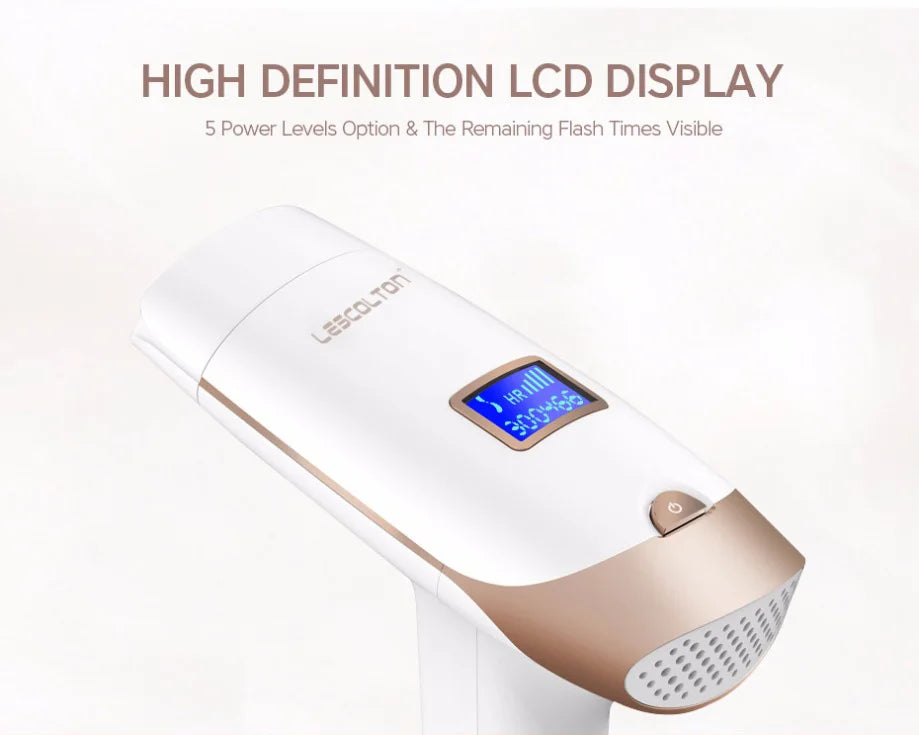 Lescolton IPL hair removal epilator with display, attachments, and fast delivery option.