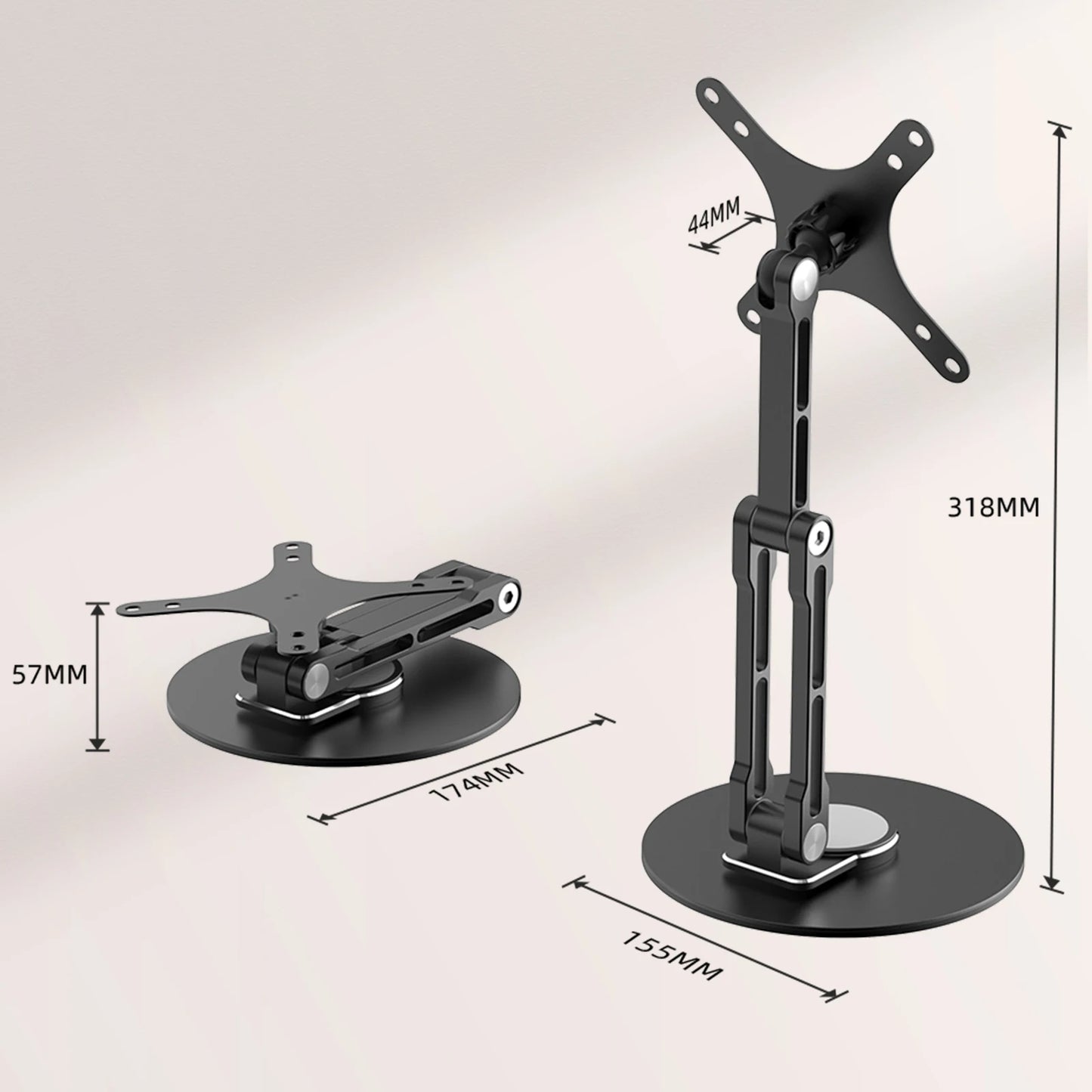 UPERFECT UStand Monitor Stand VESA Mount for 12"-22 Inch Screen Free-Standing Monitor Riser with 360° Rotation Height Adjustable