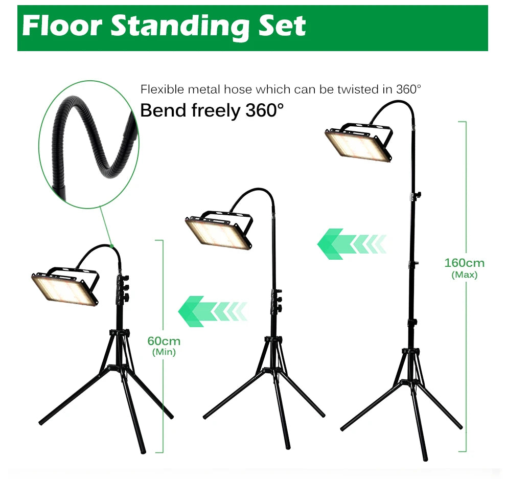 50W 100W 150W LED Grow Light With Stand Full Spectrum Sunlike LED Phyto Lamp For Indoor Greenhouse Plant Growth Lighting
