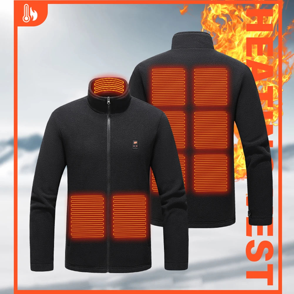 9 Heated Area Heating Jacket USB Charging Heated Insulated Jackets Warm Heated Sweater 3 Gear Temperature for Outdoor Activities
