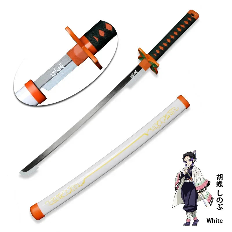 Anime Bamboo Katana 80cm /31.5in  Wooden Sword Cosplay  Props Giyuu Blue Tanjirou Kyoujurou Party Gift