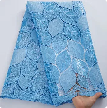 SJD LACE African Guipure Cord Stones Lace Fabric 5 Yards 2026 New Nigerian Water Soluble Lace For Women Wedding Party Dress 3844