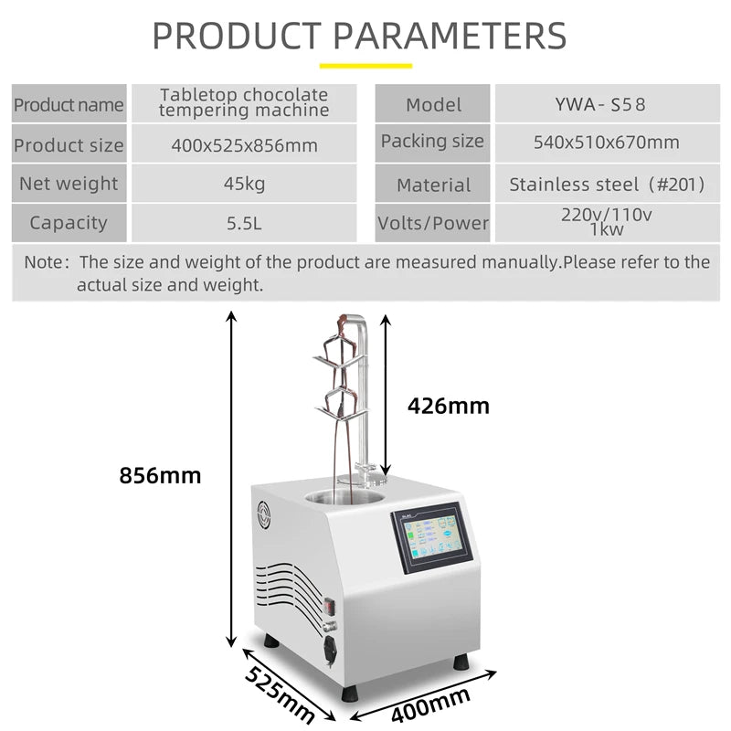 Chocolate Melting Machine Professional Kitchen Equipment for Restaurant Hotel Coffee Shop CE Certified
