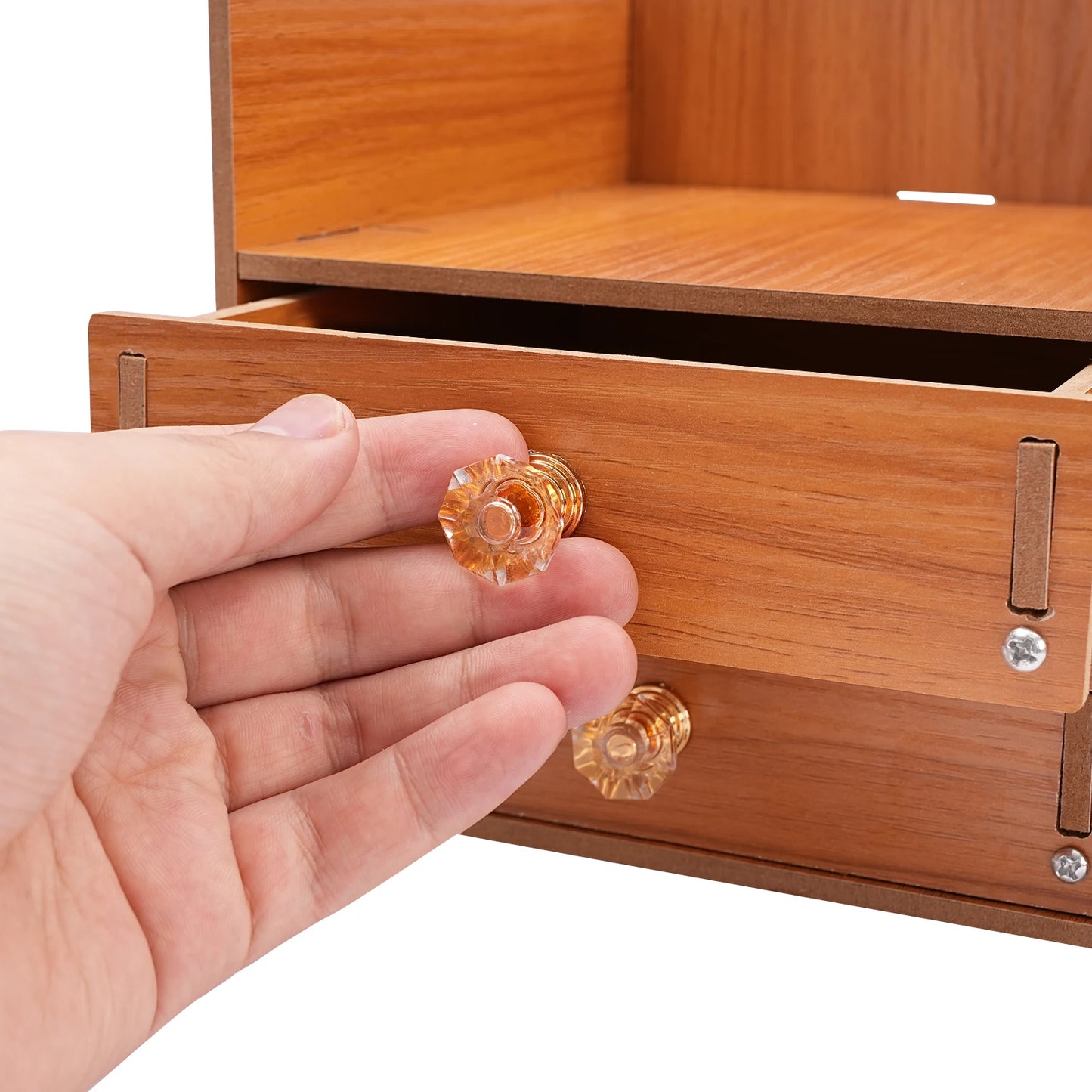 Wooden Desk Organizer W/ Drawer File Storage Desk Monitor Riser Computer Stand