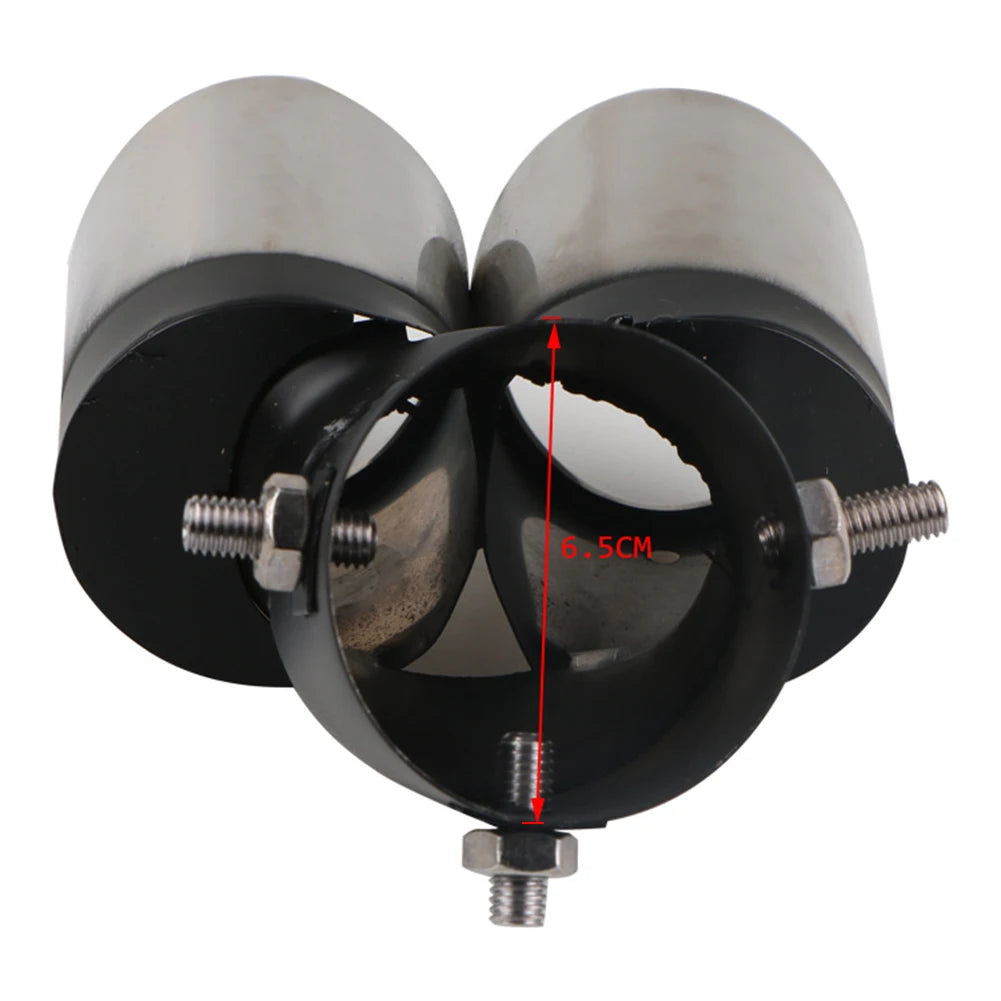 Car Exhaust Muffler Tip Stainless Steel Exhaust Tailpipe Tip Dual Outlet Tail Muffler Tip Car Modification Parts