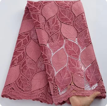SJD LACE African Guipure Cord Stones Lace Fabric 5 Yards 2026 New Nigerian Water Soluble Lace For Women Wedding Party Dress 3844