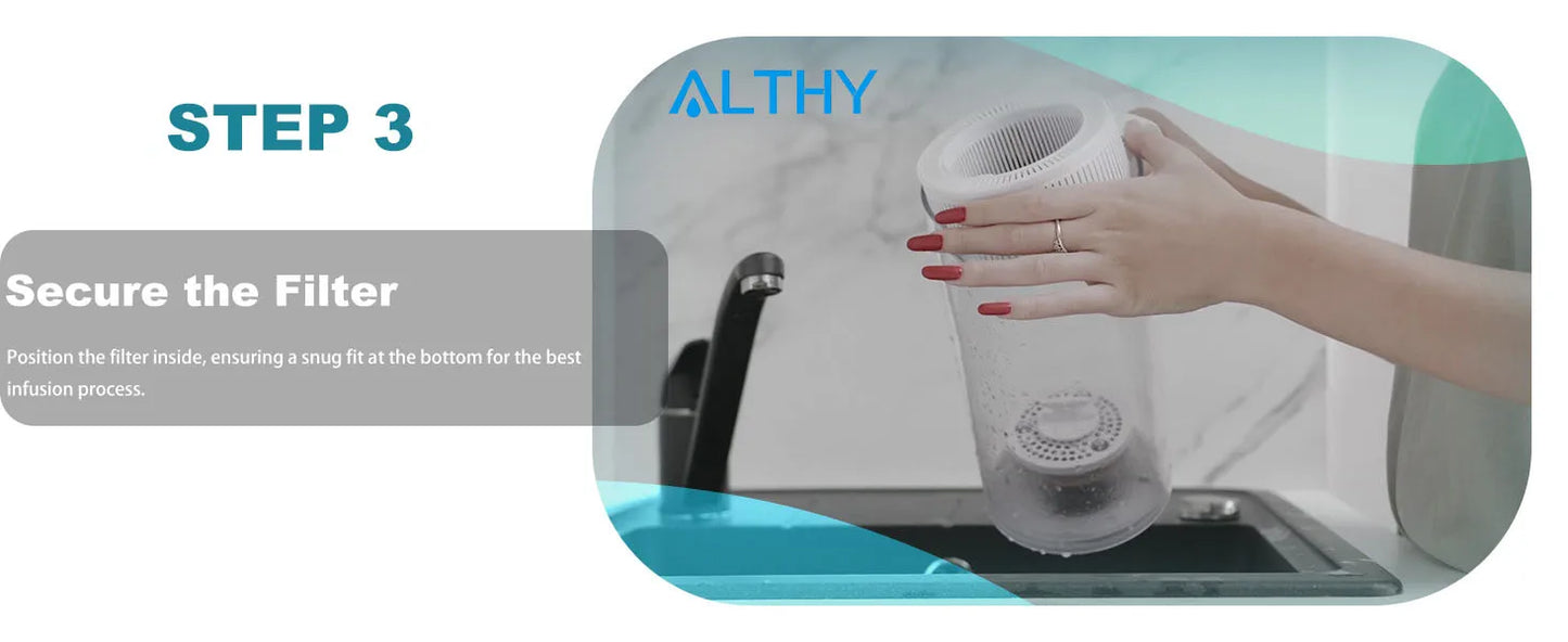 ALTHY Hydrogen Water Pitcher Generator  Balanced Purified Water PH Levels /Calcium Sulfite replacement filter