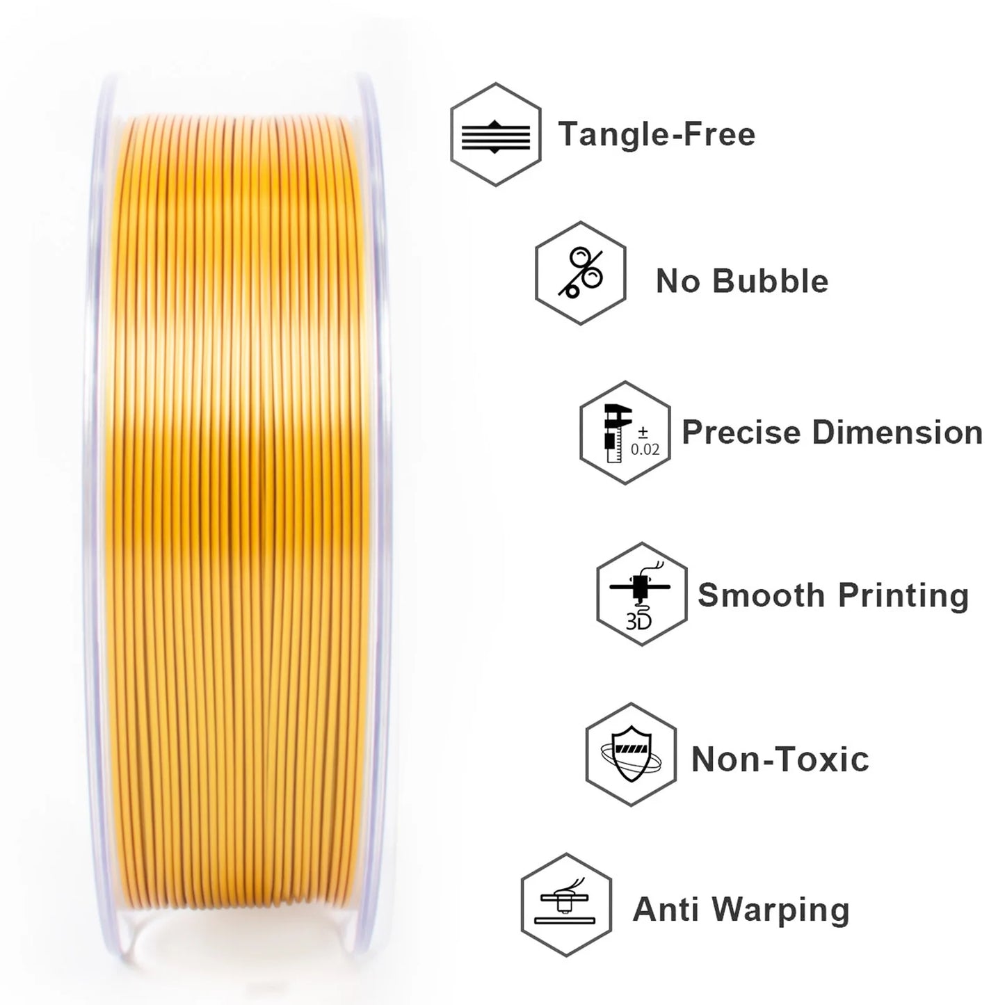 Geeetech 5Kg Three Tri Color Silk PLA Filament , 3D Filament 1,75 mm Spool Wire  (+/-0.03mm) Vacuum packaging, special color