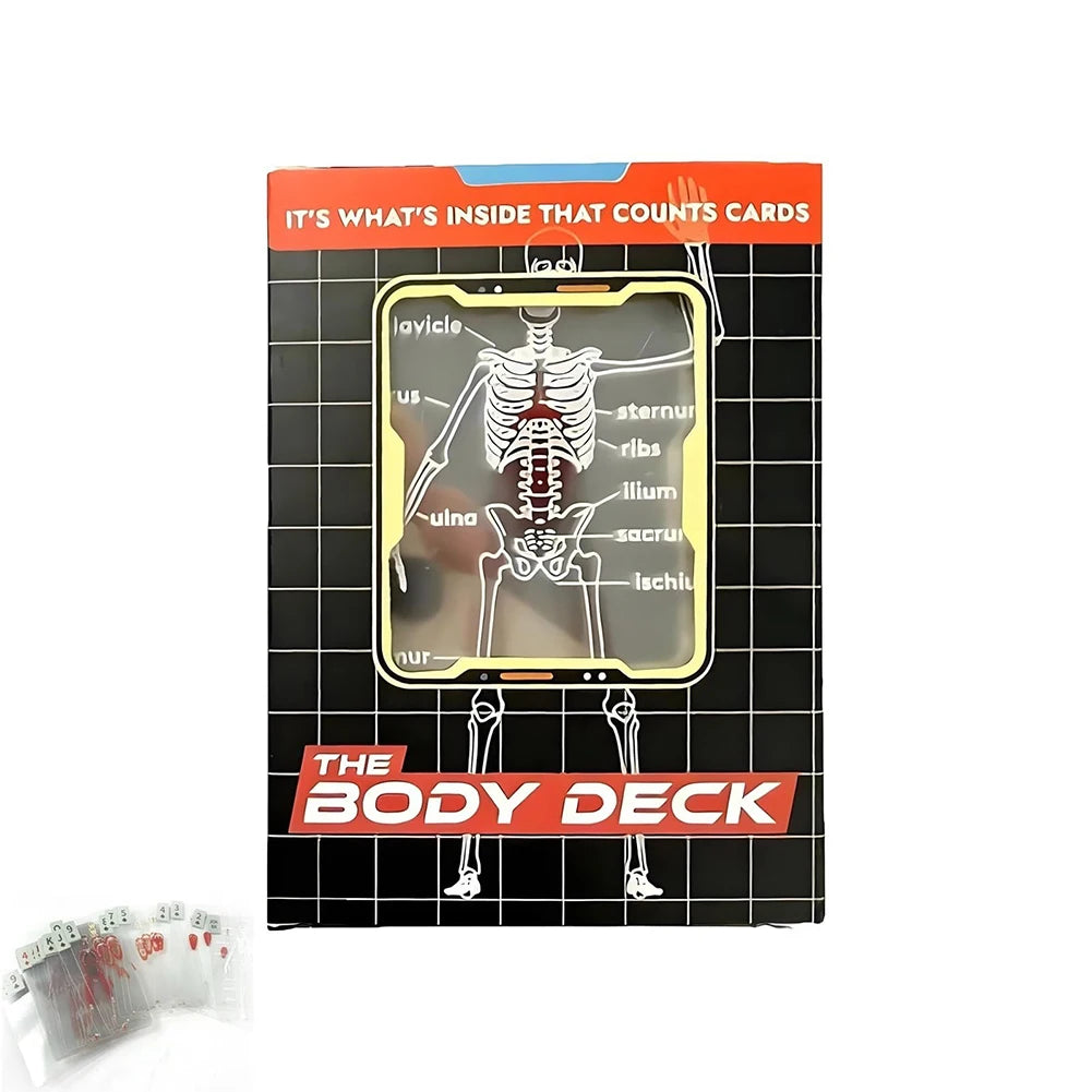 Funny Anatomy Poker Reusable Body Transparent Playing Cards Multi-Purpose Human Anatomy Playing Cards for Friend Gifts