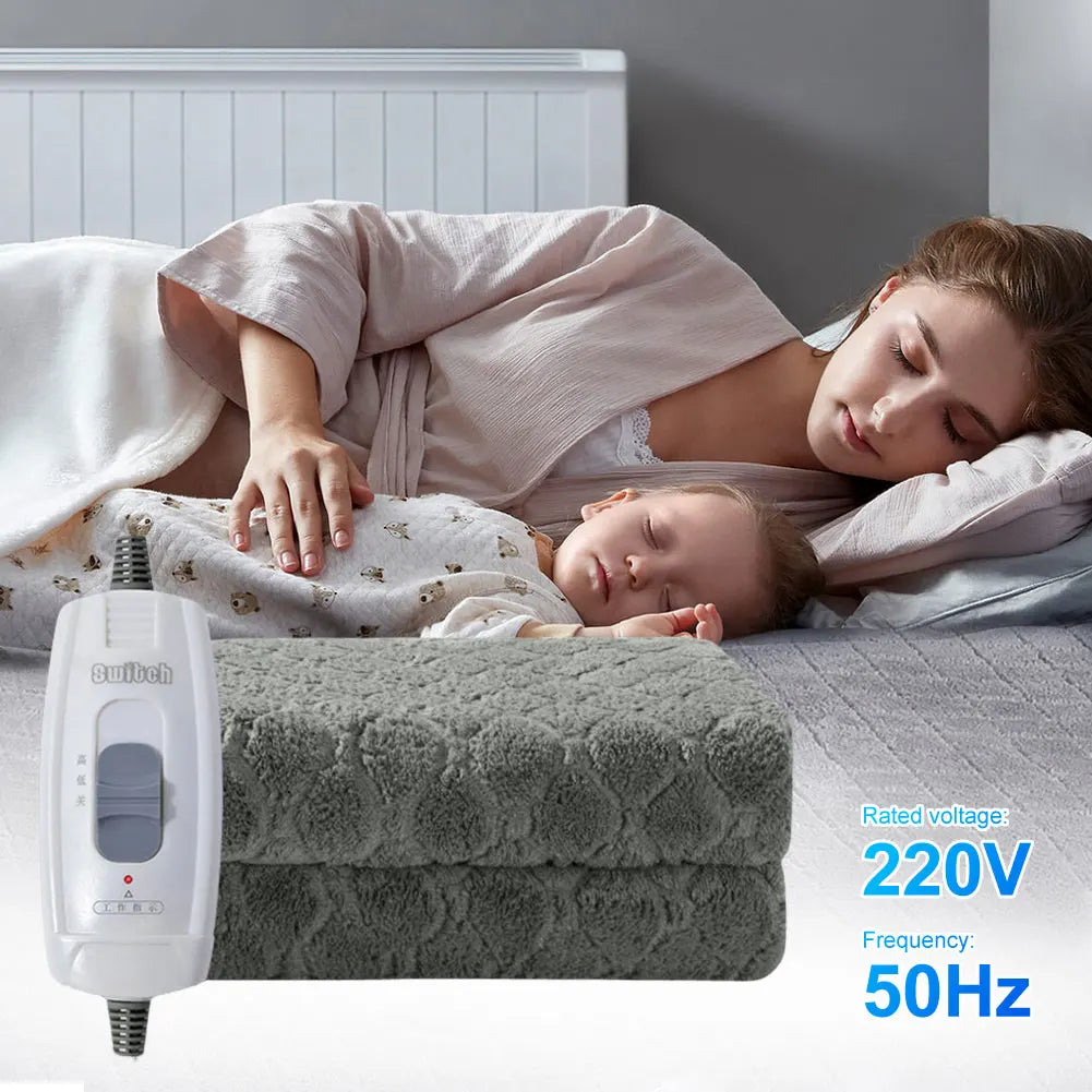1.5x0.7M 220V Electric Blanket Woolen Thicker Heater Heated Mattress Thermostat Travel Heating Mat Winter Body Warmer For RV SUV