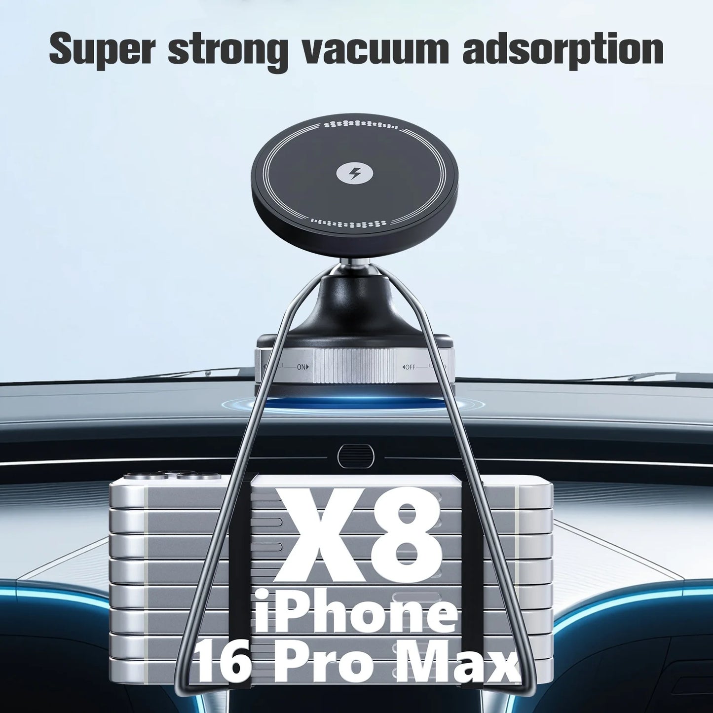 Magnetic Wireless Charger Car Phone Holder Air Vent Clip 15w Fast Charging Adapter Mount For Magsafe iPhone 17 16 15 14 13 12