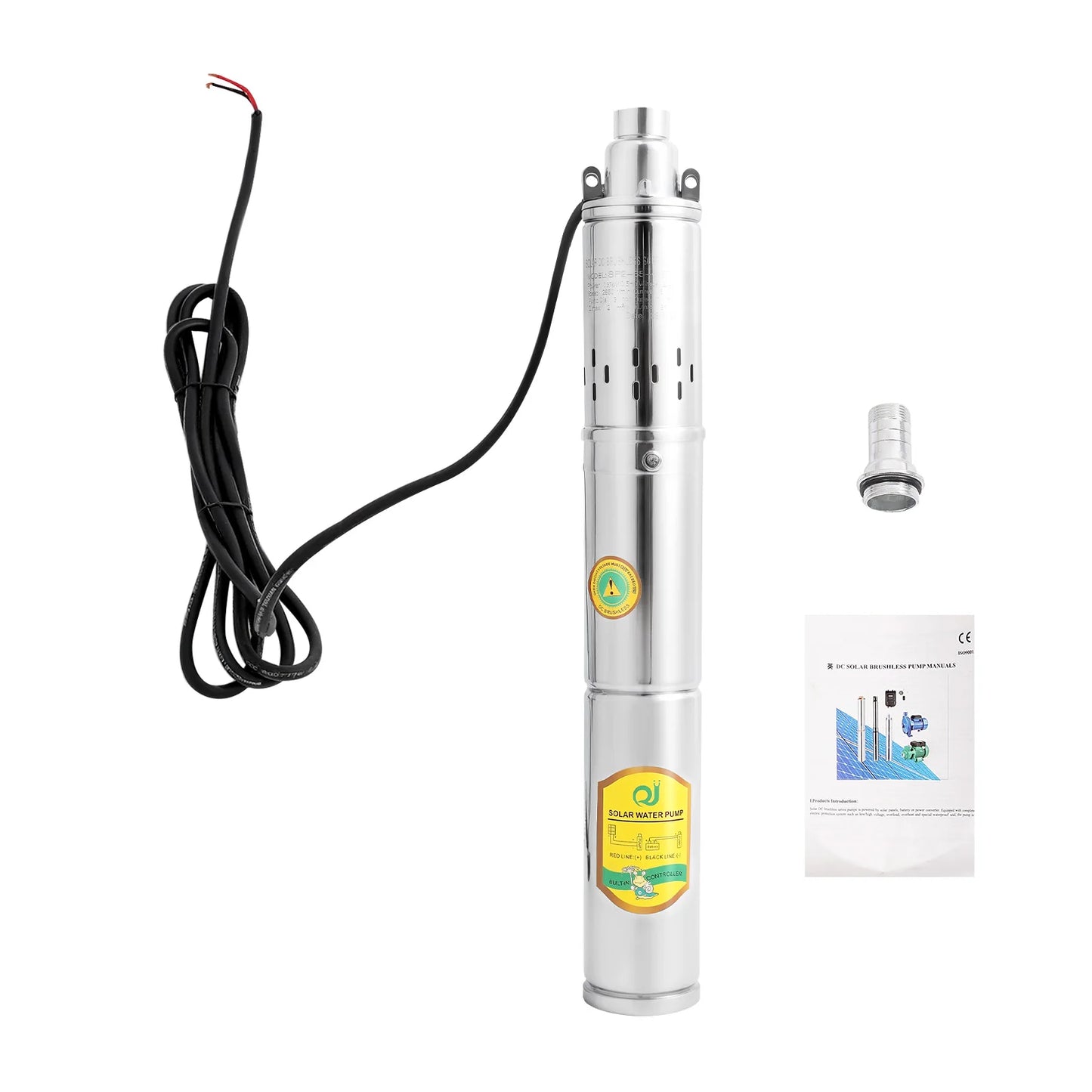 370W DC24V Deep Well Pump Stainless Steel Water Pump Large Flow Rate High Head Lift Extracting Water for Irrigation, Landscaping