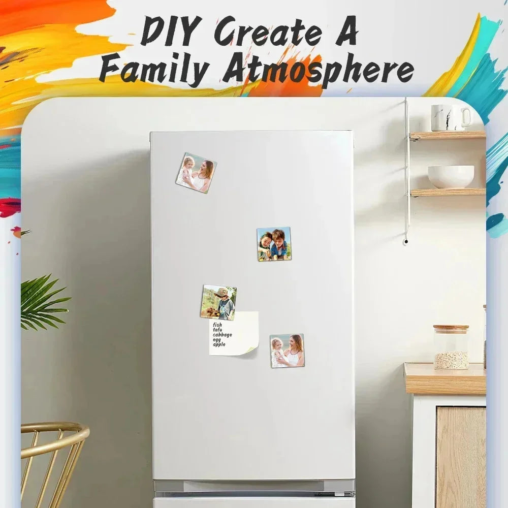 90x65mm 3.6x2.6" Square Fridge Magnet Making Machine DIY Photo Magnet Maker Machine Button Cutter Refrigerator Material Badge