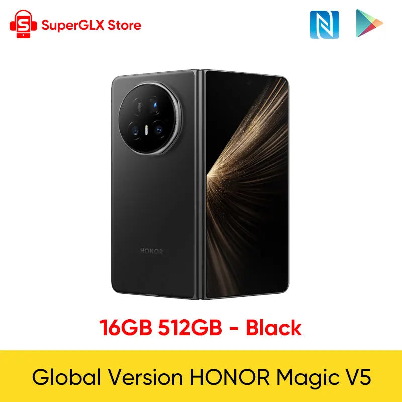 HONOR Magic V5 Global Version 5G Foldable Smartphone Snapdragon 8 Elite 7.95" LTPO OLED Display 5820mAh Battery 66W SuperCharge