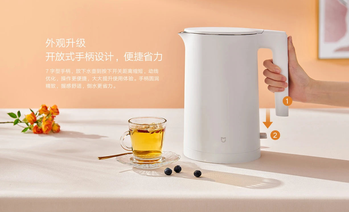 Xiaomi Mijia Electric Kettle 2 Household 1800W 220V 1.7L Capacity Stainless Steel Liner Tea Pot Anti-dry Power Outage Protection